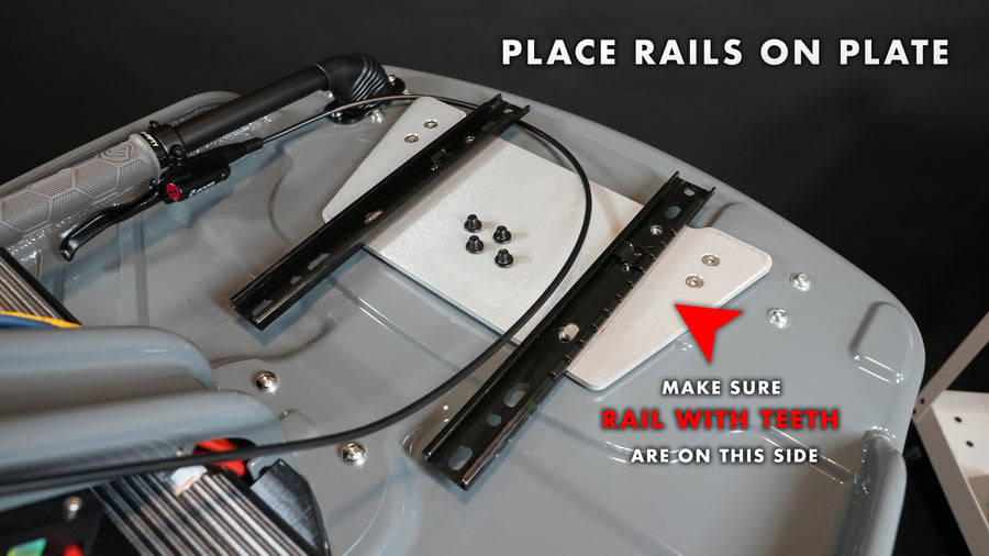 Place Rails on Plate ON TOP OF WASHERS