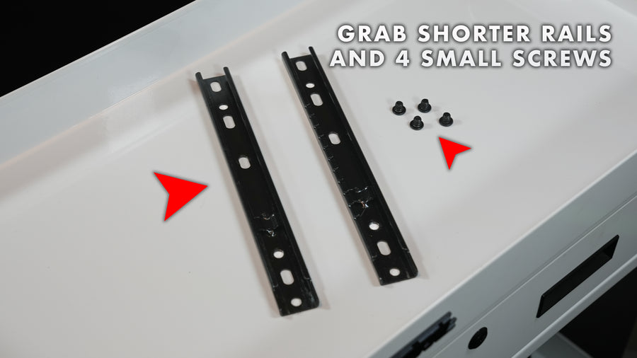 Gather Shorter Rails and 4 Small Screws